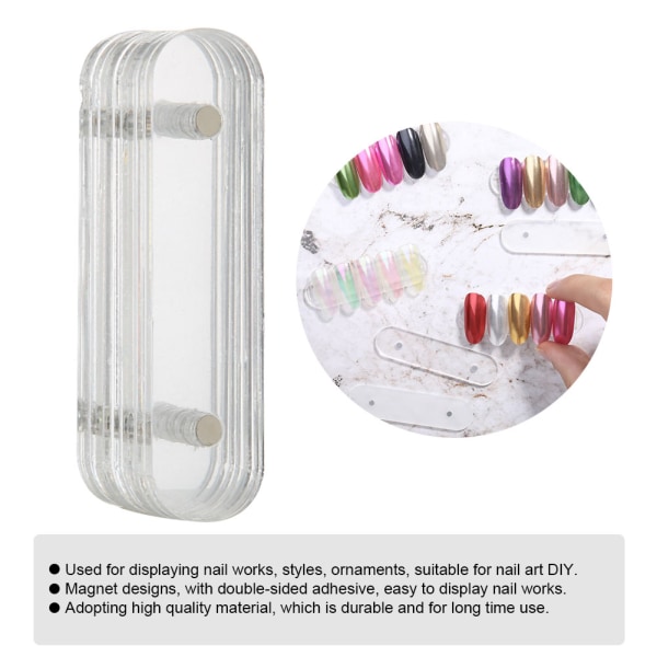 10 stk. Neglekunst Akrylstrimler Display Transparent Manicure DIY Neglesalon Tilbehør 10 stk.