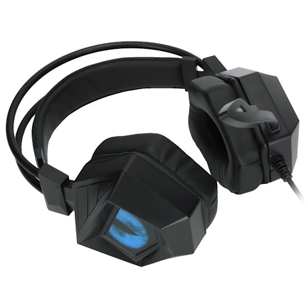 Gaming Headset Støjreducerende USB 3.5mm Interface Over Ear RGB Hovedtelefon med Mikrofon til PS4 PC Bærbar Sort Blå