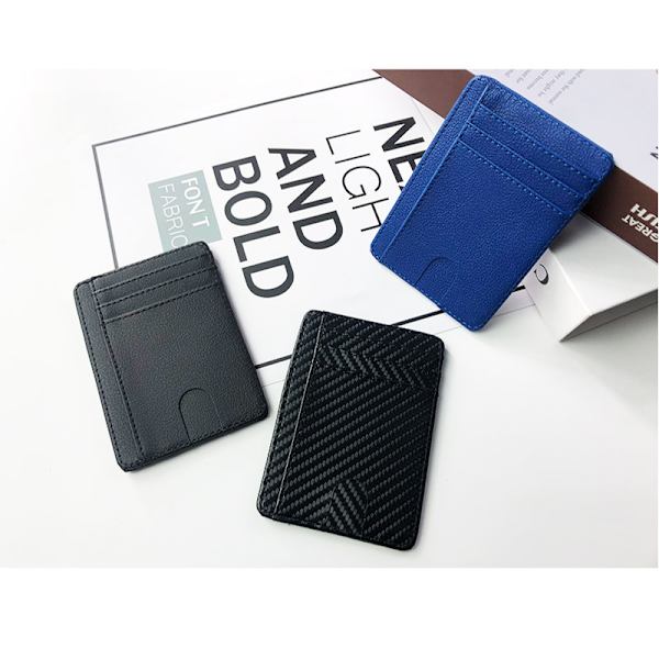Korthållare för Män och Kvinnor RFID Anti-Demagnetisering Skyddande Fodral Flera Kortfack PU-Läder Bärbar Kortväska Texture Black