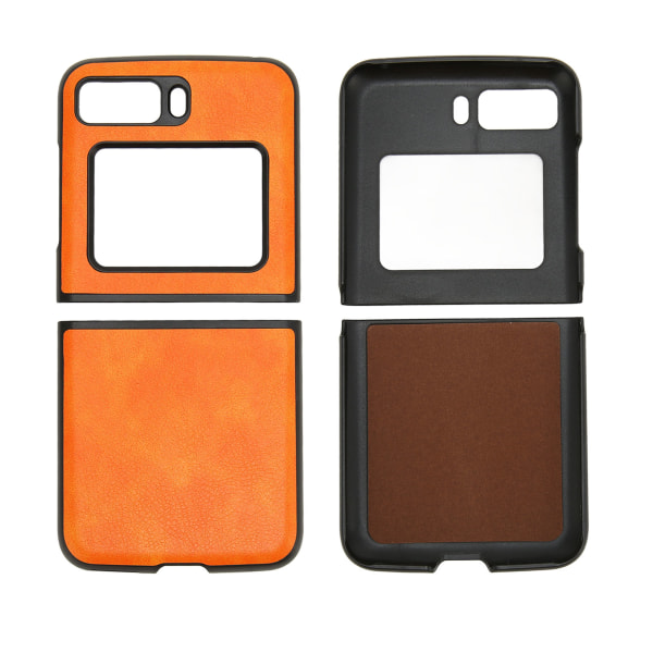 Beskyttelsesetui Lichee-mønster Ridsefast telefoncover til Moto Razr 2022 Fold-mobiltelefon Orange