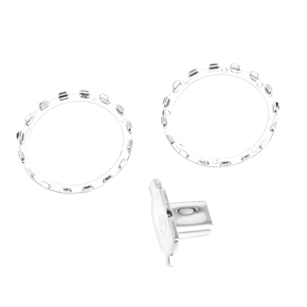 Dekorativa Accent Rings för Xbox Elite Series 2-kontroll Matte Krom Byt ut Knappar Ersättningsdelar Silver