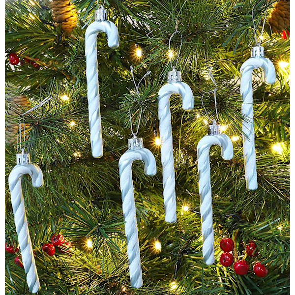 6-13 cm glittriga pepparkaksformade julgransdekorationer 6 st