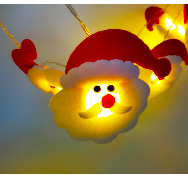 Julestof Santa Claus Lyskæde Festlokale Julepynt Festoon Lampe Vedhæng Warm White 3M20led (USB)