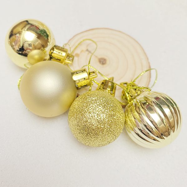 Julekule 3cm Galvanisert Lys Spesialformet Kule Plastkule Jul Juletre Bronze 3cm Ball 24/S