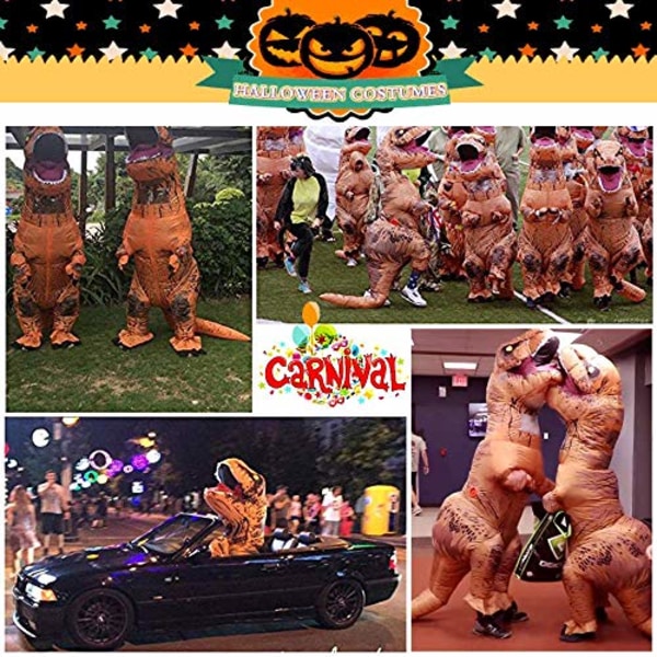 JASHKE Dinosaur Dräkt Uppblåsbar Dräkt Trex Kostym Snygg klänning Halloween Kostym Vuxen 1