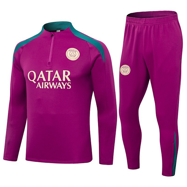 2425 Fotbollsträningsdräkt Real Madrid Långärmad Vuxen Set Höst/Vinter Paris Rose Red Paris XL