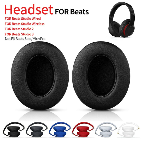 Ersättnings öronkuddar hörselkåpor för Beats Studio 2 3 Black