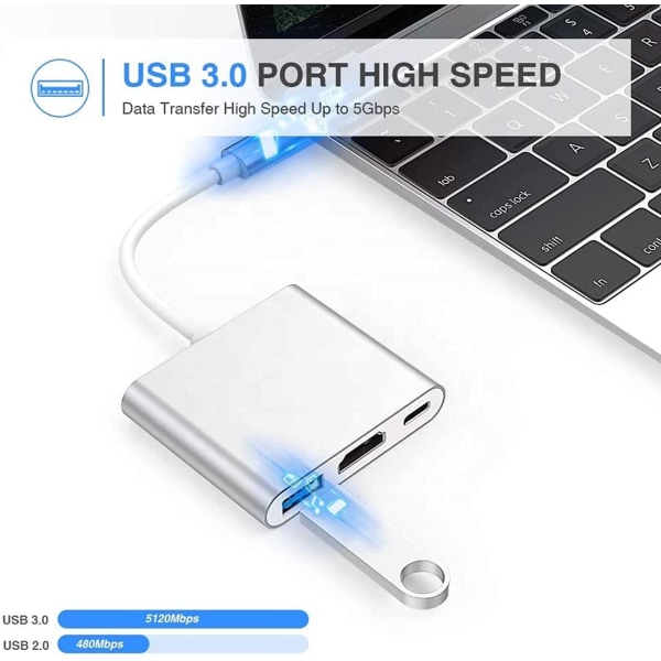 USB C-HDMI-sovitin 4K HUB Type C -sovitin