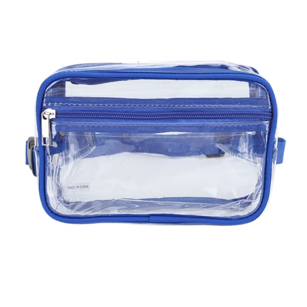 Klar Sling Bag Vanntett Stor Kapasitet Justerbar Stropp Transparent PVC Bryst Midjepakke for Sport Reise Blå