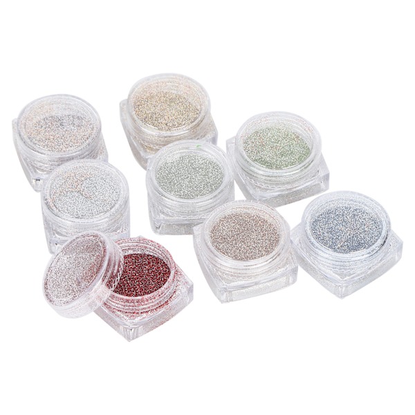 8 Ask Glitter Färgglada Plast Glittrande Dekorationstillbehör Formgjutning Hantverk DIY Material