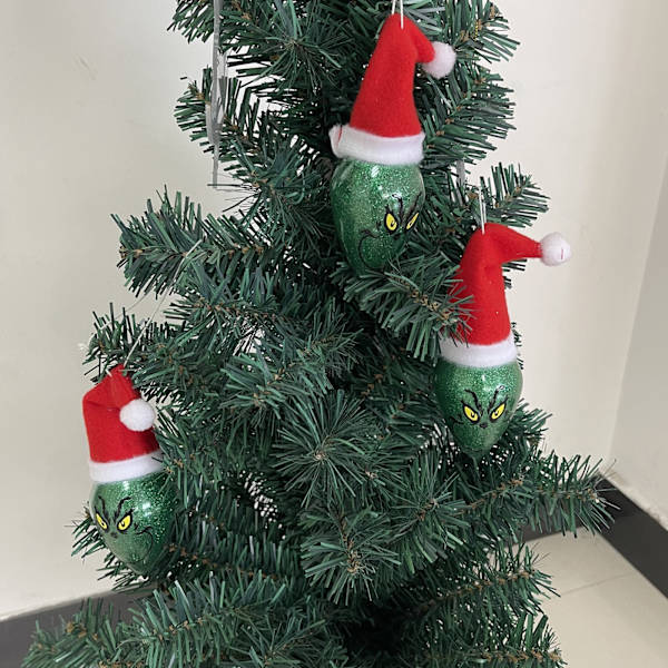 Grinch med tomteluva Juldekorationer Grinch Blinkande Dekoration Julgranshänge 1