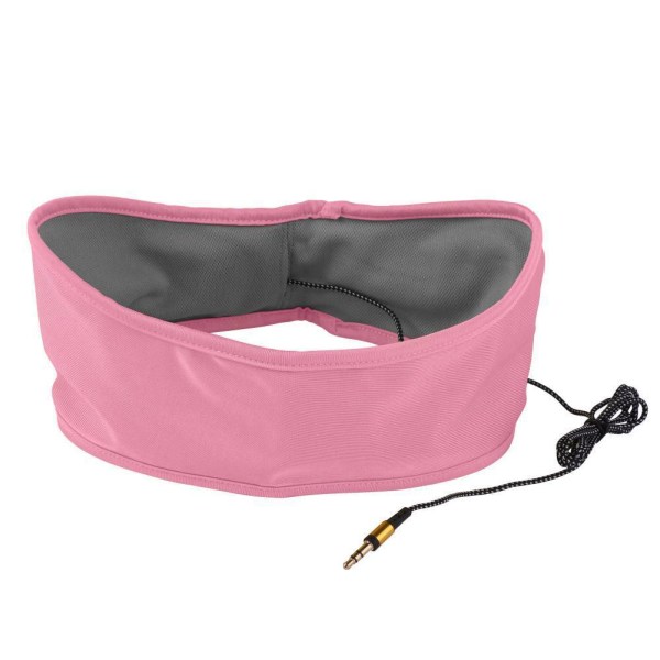 Pandebånd med indbyggede hovedtelefoner - Bomuld/Fleece - Sort pink