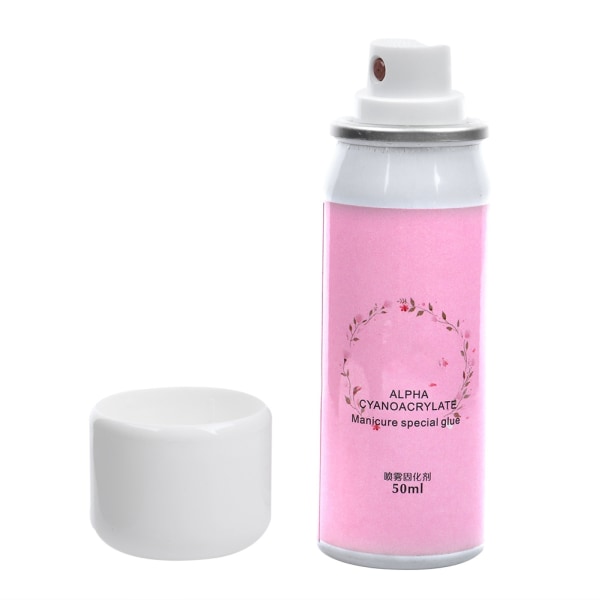 50 ML Nail Art Lim Spray Herdemiddel for neglesmykker Rhinestone Faux Pearl Nail Glue Curing