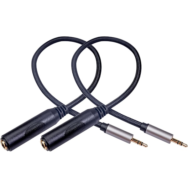 Audioadapterkabel 1/4 tommers hann til 1/8 tommers hunn