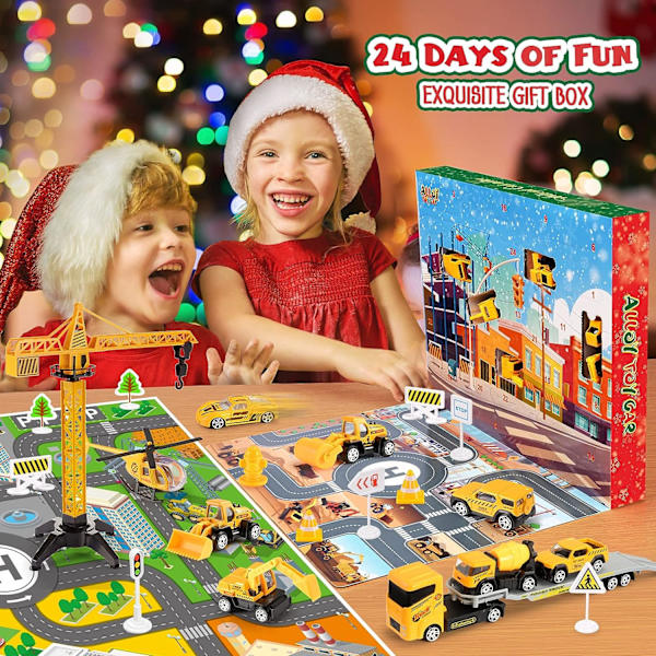 Adventskalender 2023, Gave til Barn 2 3 4 5 6 År Biler Biler Lekebiler Barn 2-6 År Adventskalender Gave A