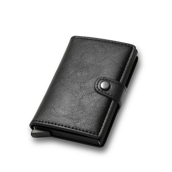 RFID-lompakkokorttipidike varkaudenesto pyyhkäisy, hiilikuitu-alumiiniseos luottokortti metallikorttipidike Carbon fiber black