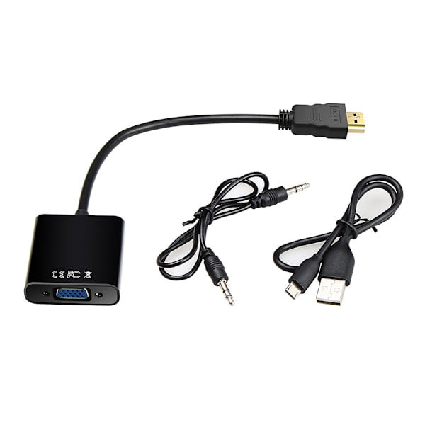 HDMI til VGA-adapter med 3,5 mm lyduttak
