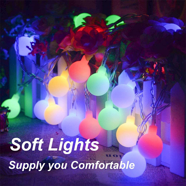 12m Färgglada Fairy String Lights Solcellslampa Utomhus 100LED