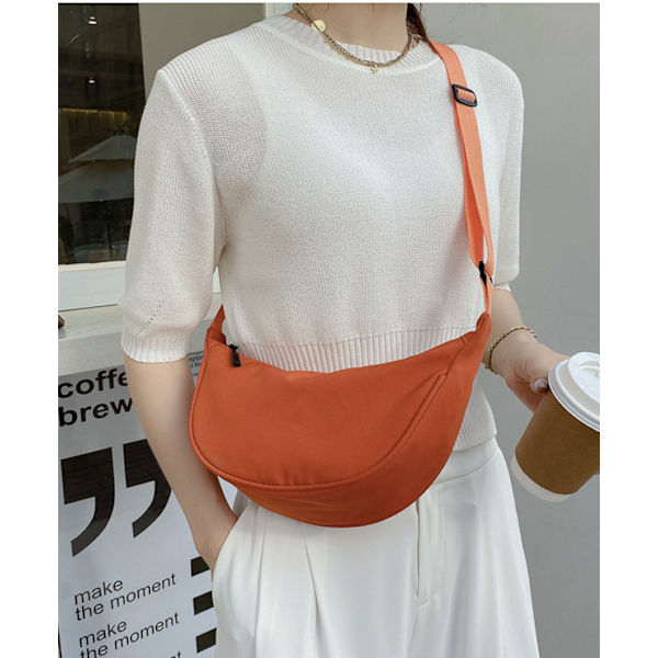 Crossbody Taske Simpel Kvinder Dumpling Taske Justerbar Stor Kapacitet All-Match Taske Black