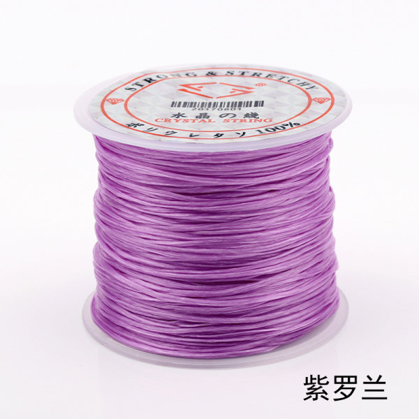 Farget elastisk tråd, krystalltråd, perletråd, armbåndstråd, -60 meter vevd armbånd DIY violet