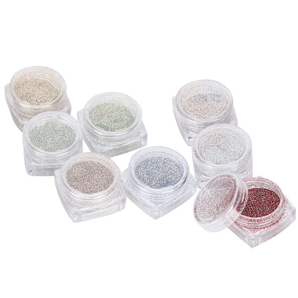 8 Ask Glitter Färgglada Plast Glittrande Dekorationstillbehör Formgjutning Hantverk DIY Material