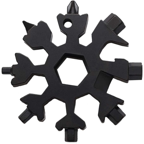 18-i-1 multifunksjonsverktøy Snowflake Black Svart