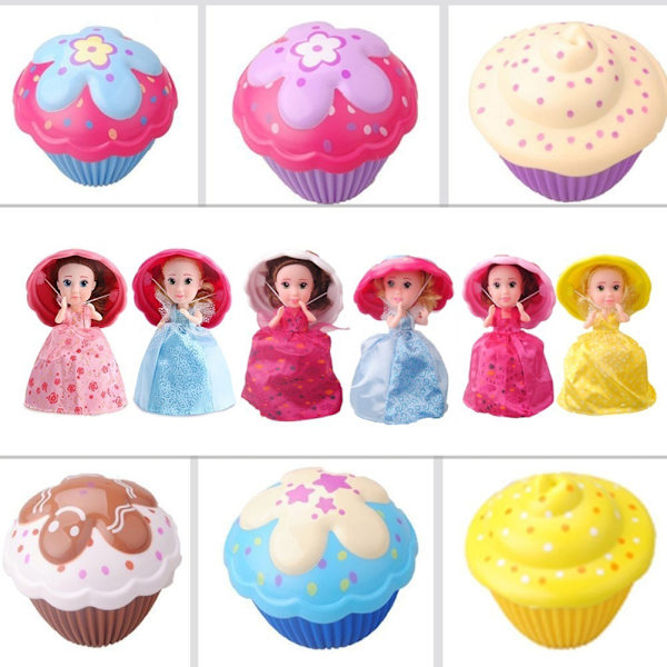 Cupcake-docka Lekhus Barnleksak Kake Mini Överraskning Dock Deformerbar Bakverk Prinsessa Söt Flicka Födelsedagspresent