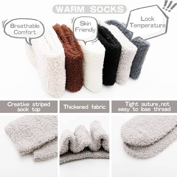 Fuzzy Sokker til Kvinder Varme Bløde Fluffy Sokker Behagelige Slippers Hyggelige Sokker til Vinter One Size
