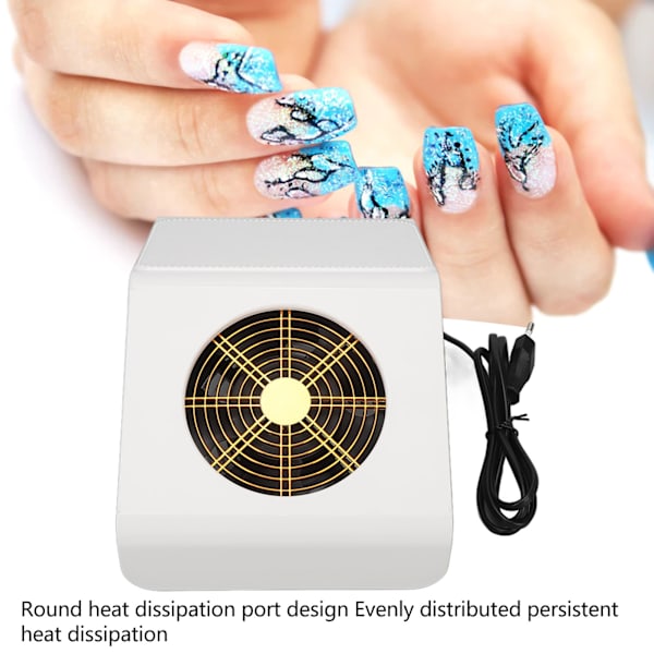 Elektrisk Nageldammsamlare 45W Effekt Värmeavledning Dammsugare med Dammsäcks EU-kontakt 100‑240V