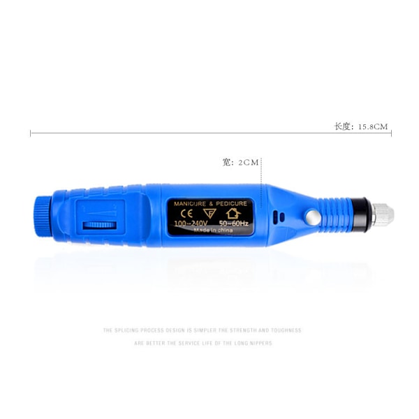 Mini elektrisk neglefilmaskin elektrisk neglefil vit usb