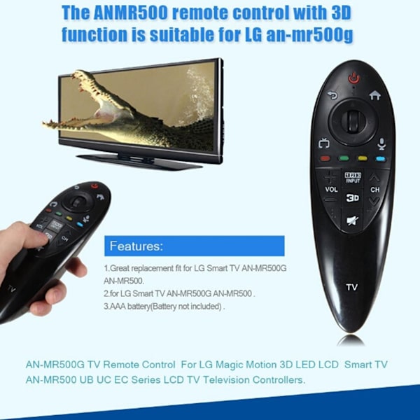Magisk fjärrkontroll för 3D Smart TV AN-MR500G AN-MR500 MBM6393