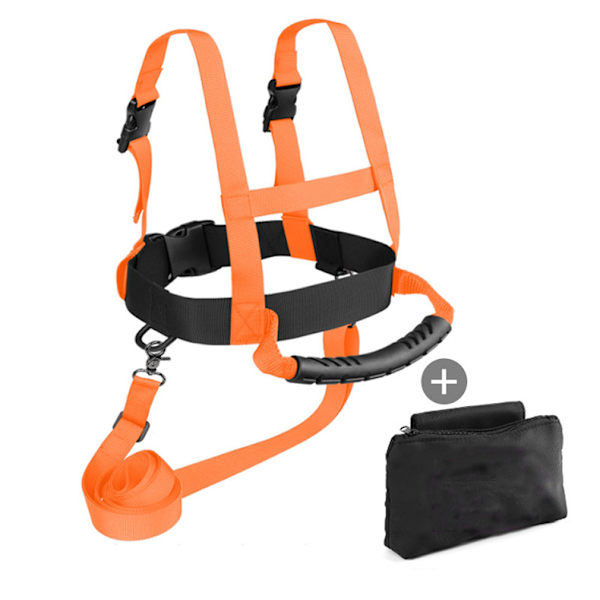 Ski Sele, Snowboard Træningsline Sæde Sele Skøjter Kit med Ski Sikkerhed Anti-faldtov, Velegnet til 3-16 År Orange (with Bag)