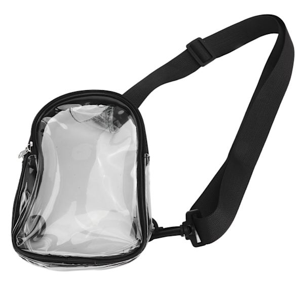 Transparent Axelväska Mode Stor Kapacitet Vattentät Klar PVC Axelväska för Dagligt Arbete Resa Strand Svart