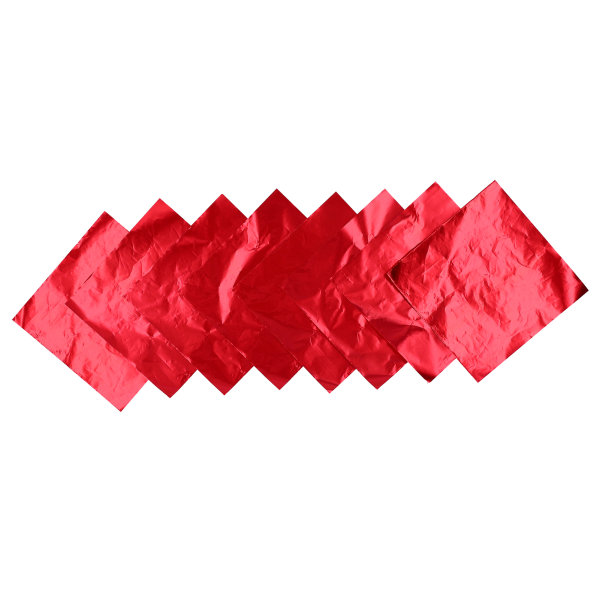 50 stk DIY bageemballage papir blankt stanniol papir til hjemmet Chokolade sød bageri rød