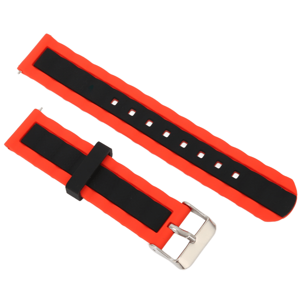 20mm Justerbar Silikon Urrem til Amazfit GTS 3/GTS 2/Bip S/Bip U Smartwatch Rød Sort