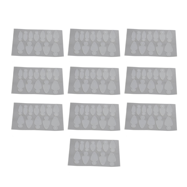 10-arks Nail Forma Dual-klistermærker Genanvendelige, gennemskinnelige manicureværktøjer i forskellig størrelse