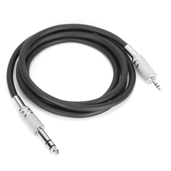3,5 mm:n (1/8 tuuman) uros - 6,35 mm:n (1/4 tuuman) uros TRS-stereoliitäntäkaapeli, musta, 2 m / 6,6 jalkaa
