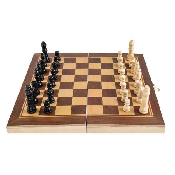 Vikbart Schackspel i trä multifärg