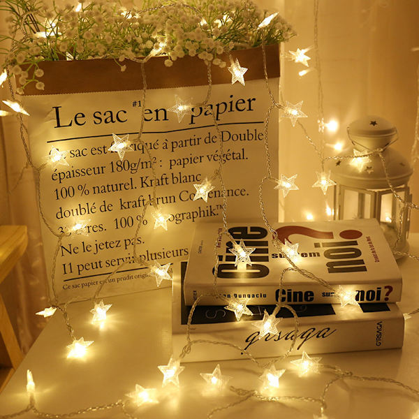 Julgransbelysning med blinkande lampor, stjärnhimmel LED-blinkande ljus Warm White 3M20led-Battery