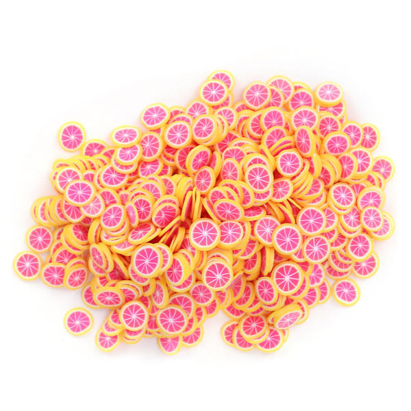 10g / Påse Polymerlera Fruktformad Nagelskiva Söt Nagel Resin Smyckestillverkning Dekoration Röd Grapefrukt