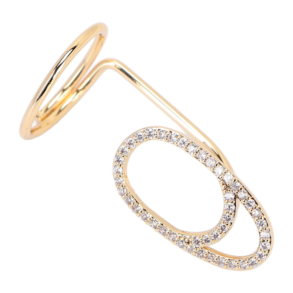 Fingerneglringe til Kvinder Rhinestones Eksklusiv Moderigtig Fingernegl Dæk Ring Neglekunst Dekoration Guld