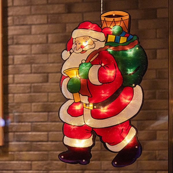 LED Christmas Sucker -lamppu Lumiukon muotoinen ikkunan koristelulamppu Lomatunnelma Pienet värilliset valot C