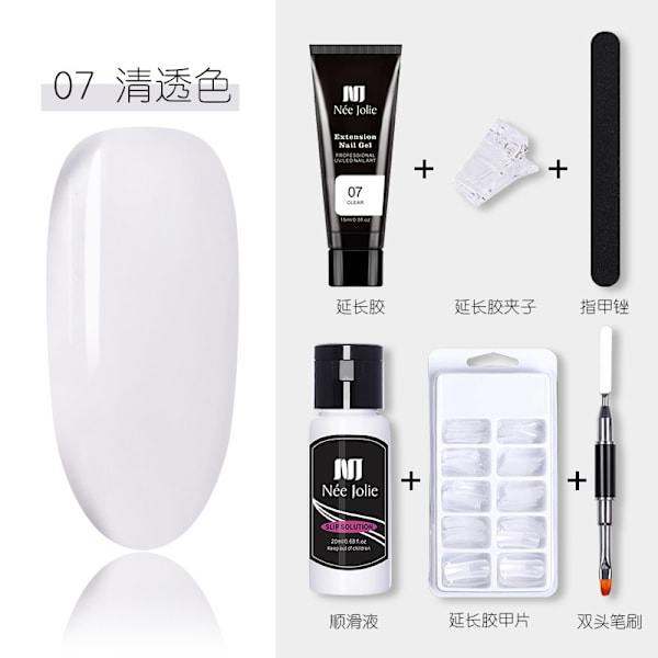 6-pack nagelgel-färgset nagelset polygelset #07