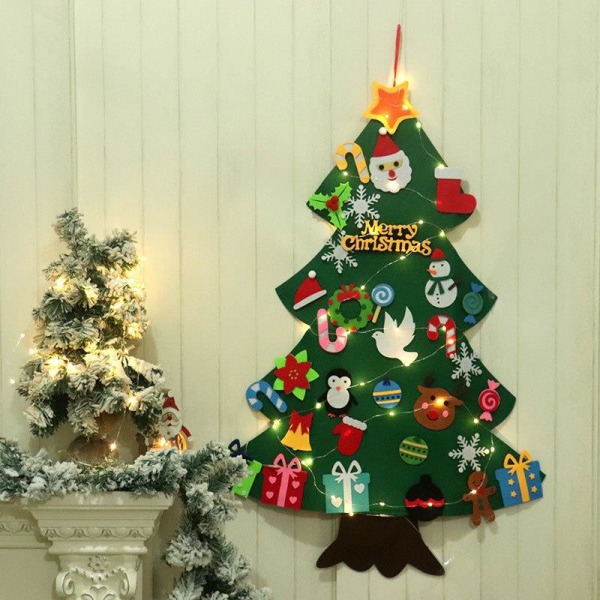 DIY filt julgran til barn Vägghängande dekorationer 33stk