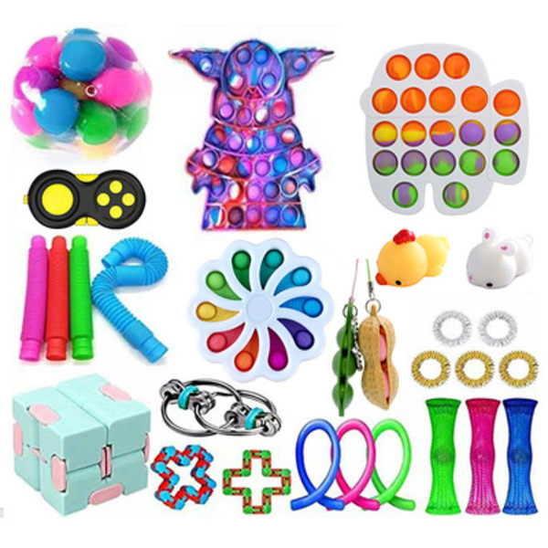 28 stk. Fidget Pop it Toys Set-pakke for barn og voksne