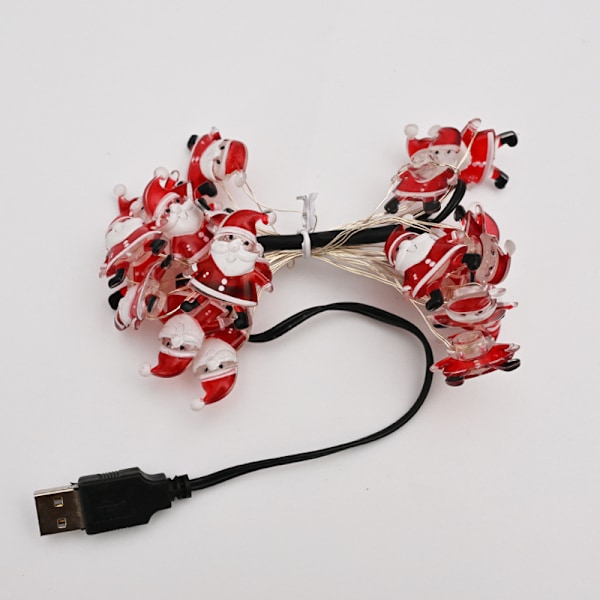 LED-julkulor Jultomte Semester Atmosfär Layout Julgran Prydnadsgirlang Lamp Ljus Warm White USB-2M20led