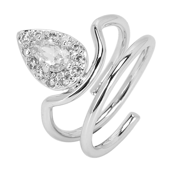 Rhinestone Negl Ring Sund Sikker Smuk Fingernegl Ring til Kvinder og Piger 3054 Platin