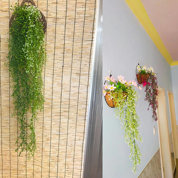 Konstgjord hängande växt av konstgjord silkesblomma, 120 cm gul