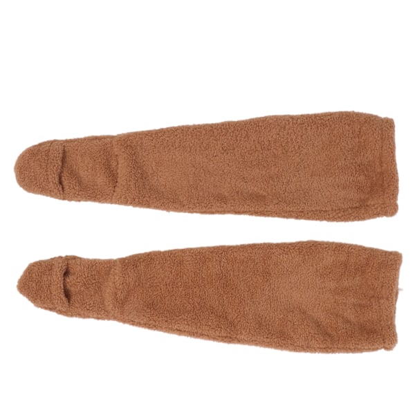 Overknees Fuzzy Sokker Vinter Hjem Sove Myke Tykke Pustende Plysj Strømper Beinsvarmer Brun
