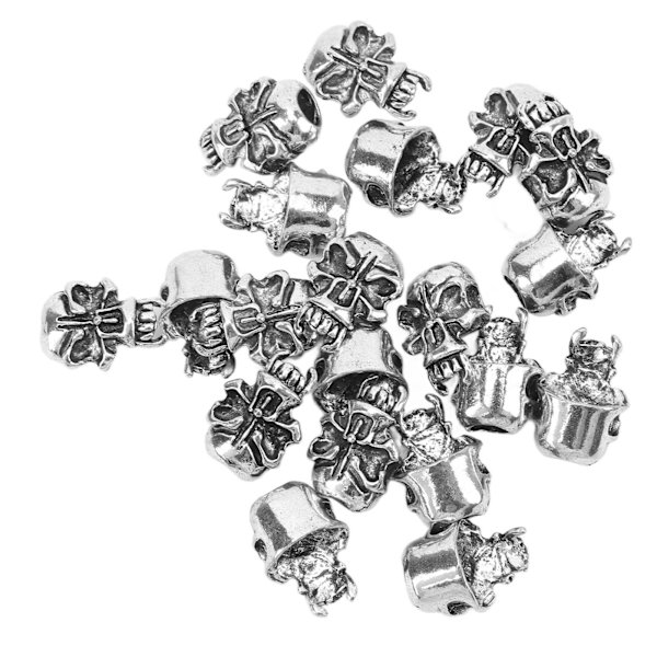 20PCS Skäggpärlor Bekväma Kanter Slät Innerdiameter Hår Smycken Skäggpärlor Tillbehör för Kvinnor Män